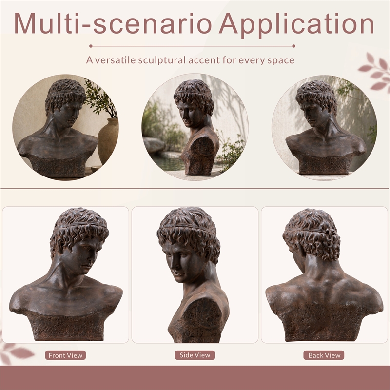 Vintage Magnesium Oxide Garden Statue Unique Outdoor Decorative Sculpture