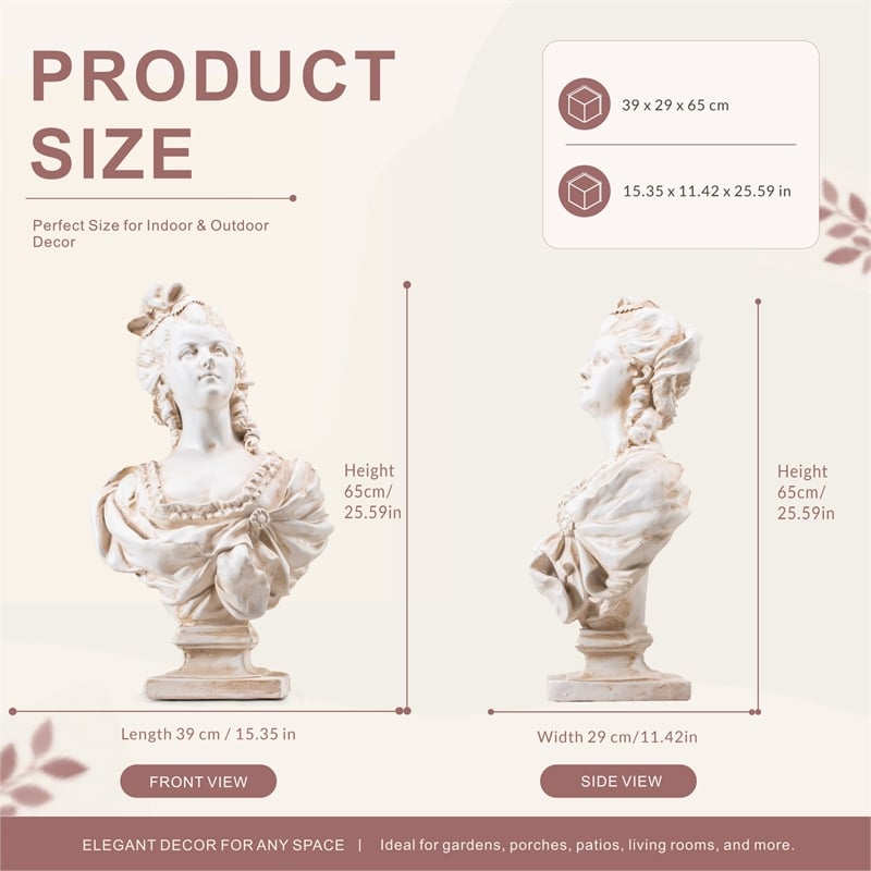 Magnesium Oxide Garden Sculpture Outdoor Decorative Statue for Patio Decor
