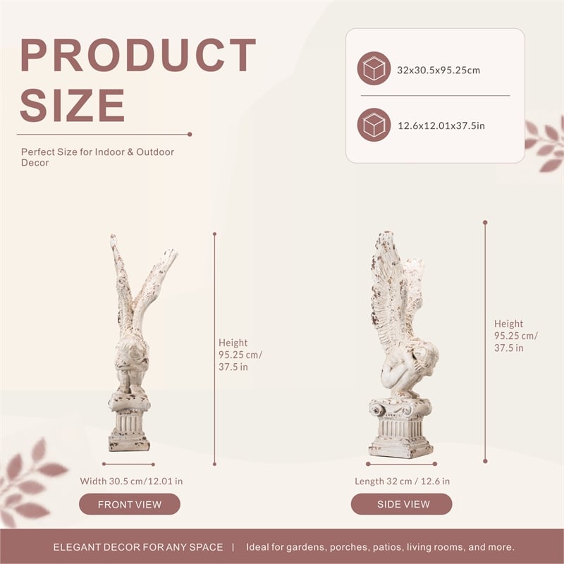 Tall Magnesium Oxide Outdoor Garden Sculpture Decorative Statue