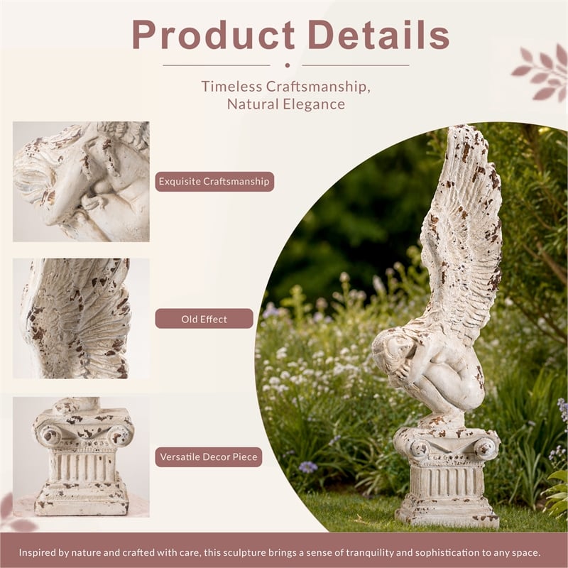 Tall Magnesium Oxide Outdoor Garden Sculpture Decorative Statue
