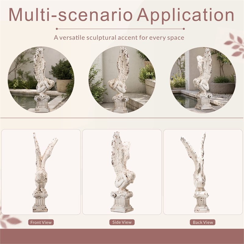 Tall Magnesium Oxide Outdoor Garden Sculpture Decorative Statue