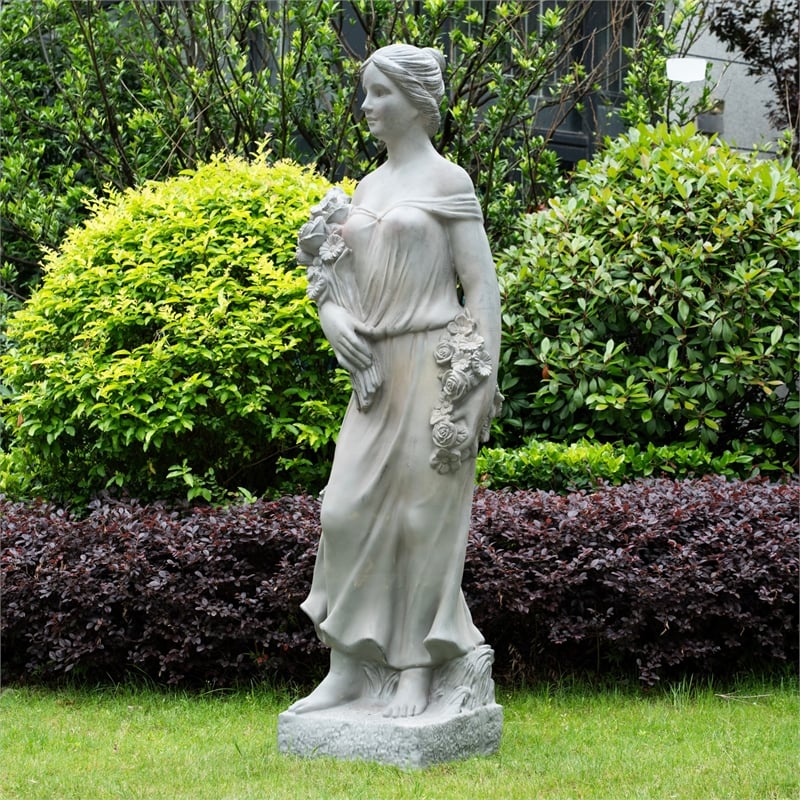 Large Antique Gray Magnesium Garden Sculpture Outdoor Decorative Statue