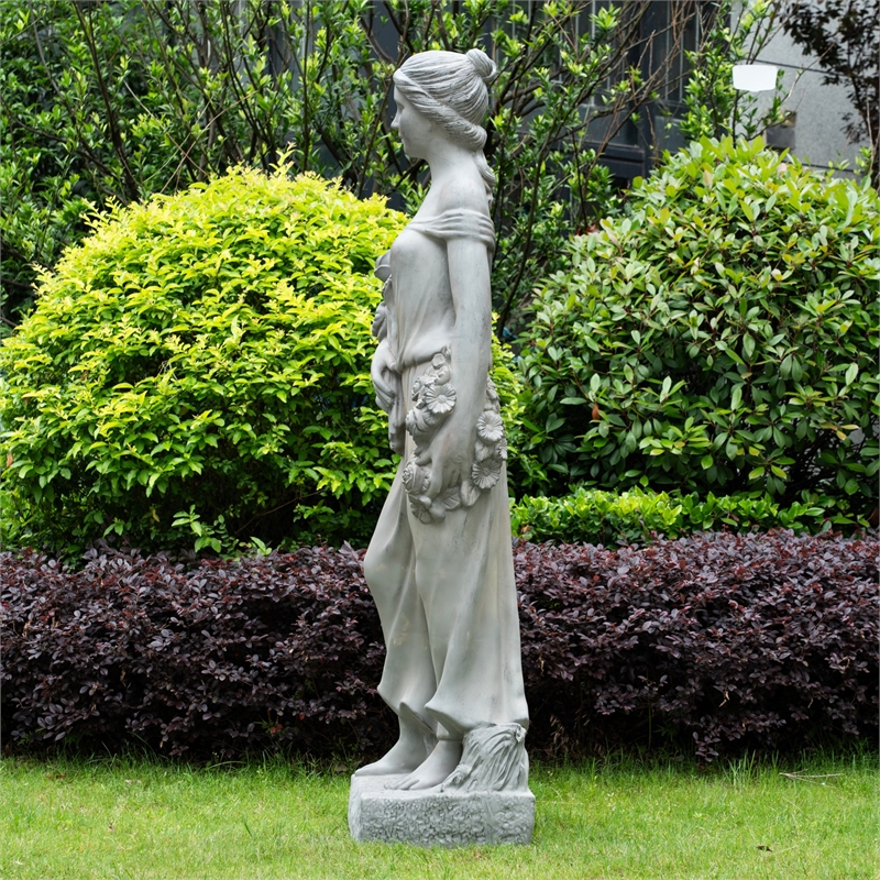 Large Antique Gray Magnesium Garden Sculpture Outdoor Decorative Statue
