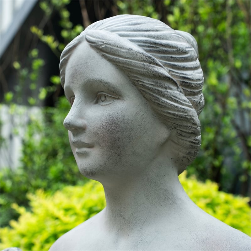 Large Antique Gray Magnesium Garden Sculpture Outdoor Decorative Statue