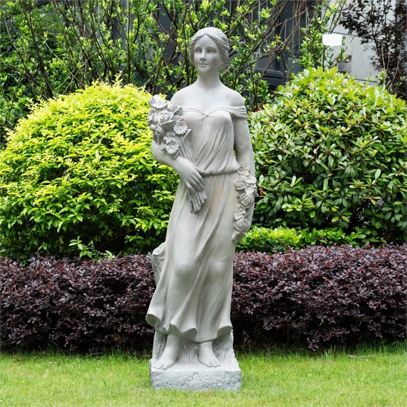 Large Antique Gray Magnesium Garden Sculpture Outdoor Decorative Statue