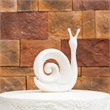 White Sandstone Effect Resin Snail Statue Garden Decor Sculpture