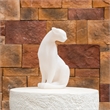 White Sandstone Effect Resin Cat Statue Garden Decor Sculpture