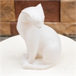White Sandstone Effect Resin Cat Statue Garden Decor Sculpture