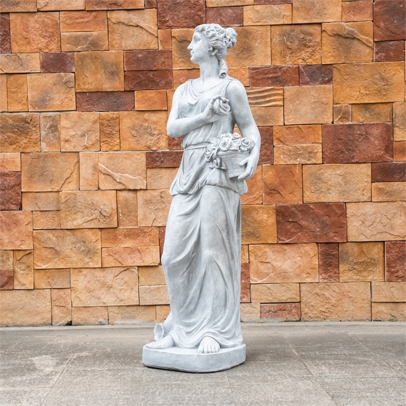 White Magnesium Oxide Garden Sculpture Elegant Outdoor Decorative Statue