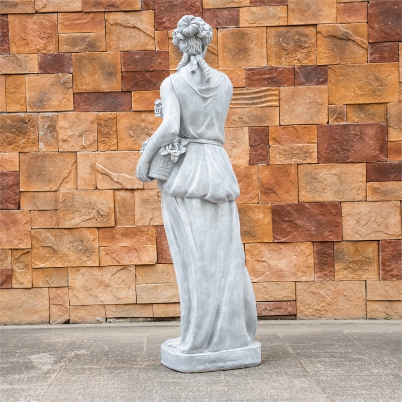 White Magnesium Oxide Garden Sculpture Elegant Outdoor Decorative Statue