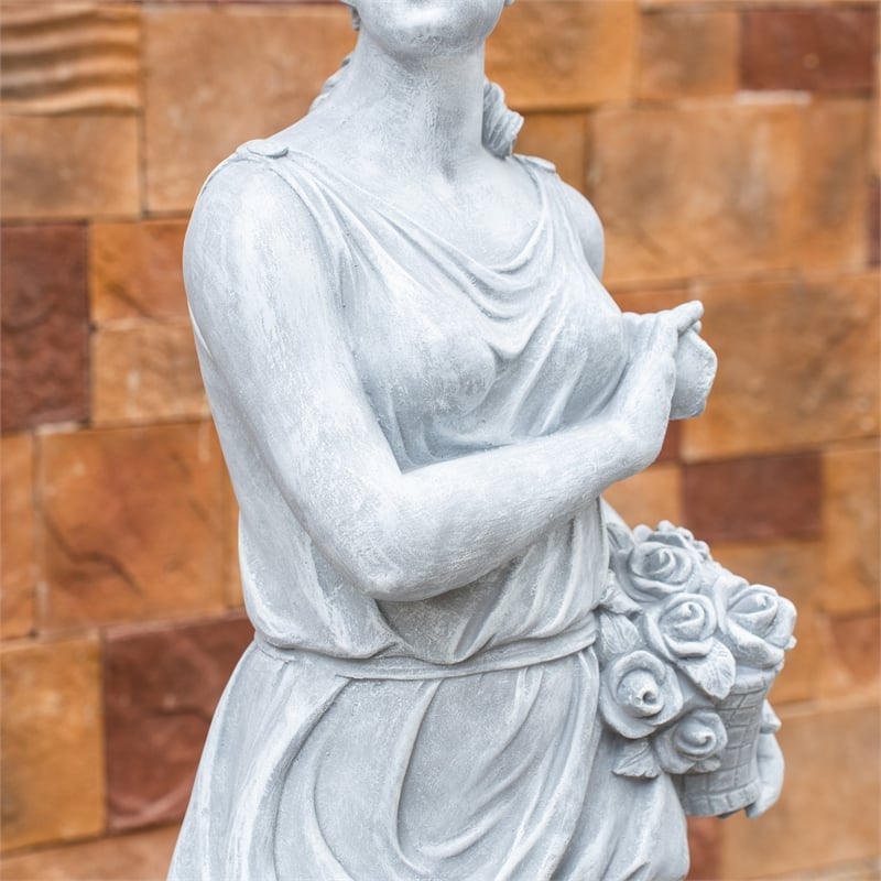 White Magnesium Oxide Garden Sculpture Elegant Outdoor Decorative Statue