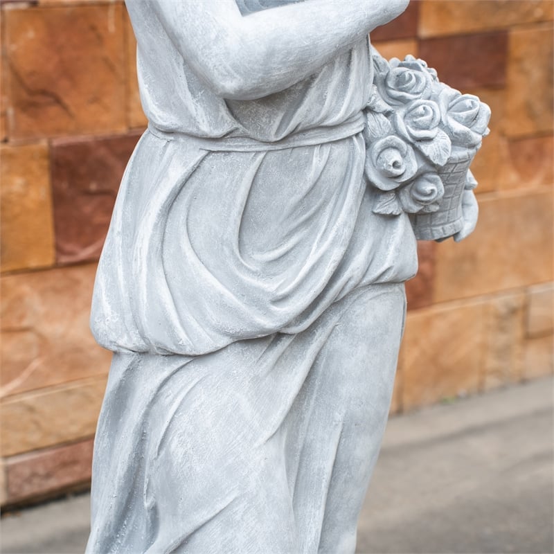 White Magnesium Oxide Garden Sculpture Elegant Outdoor Decorative Statue