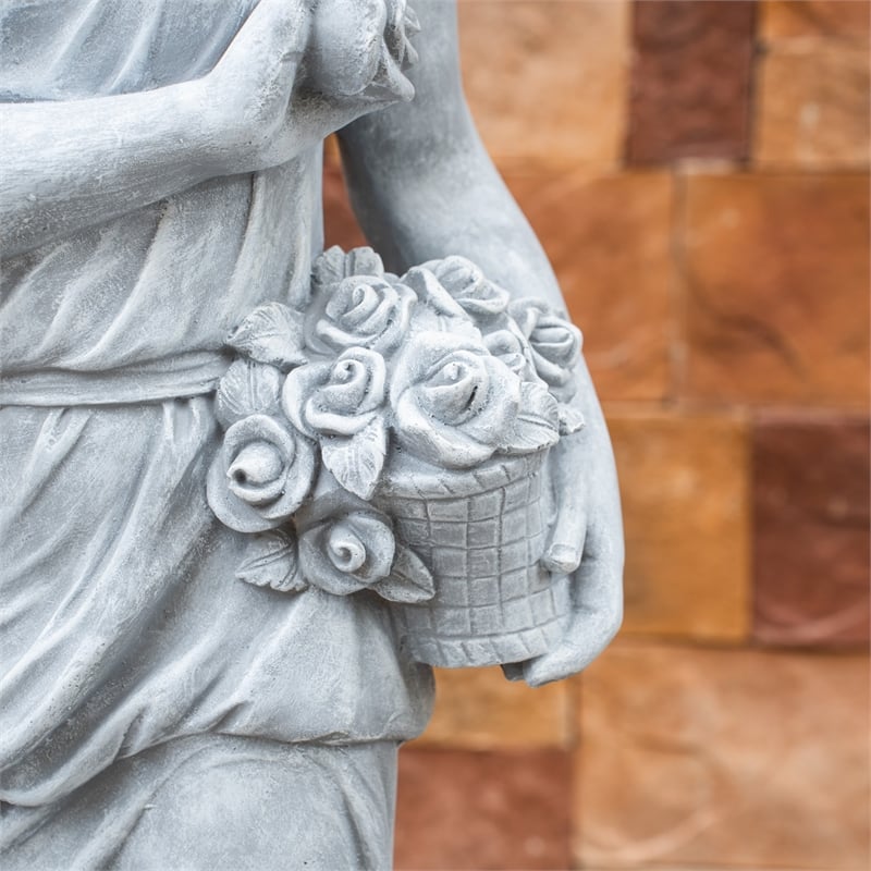 White Magnesium Oxide Garden Sculpture Elegant Outdoor Decorative Statue