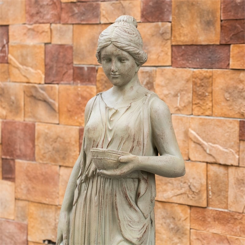 Tall Gray Magnesium Oxide Garden Sculpture Outdoor Decorative Statue
