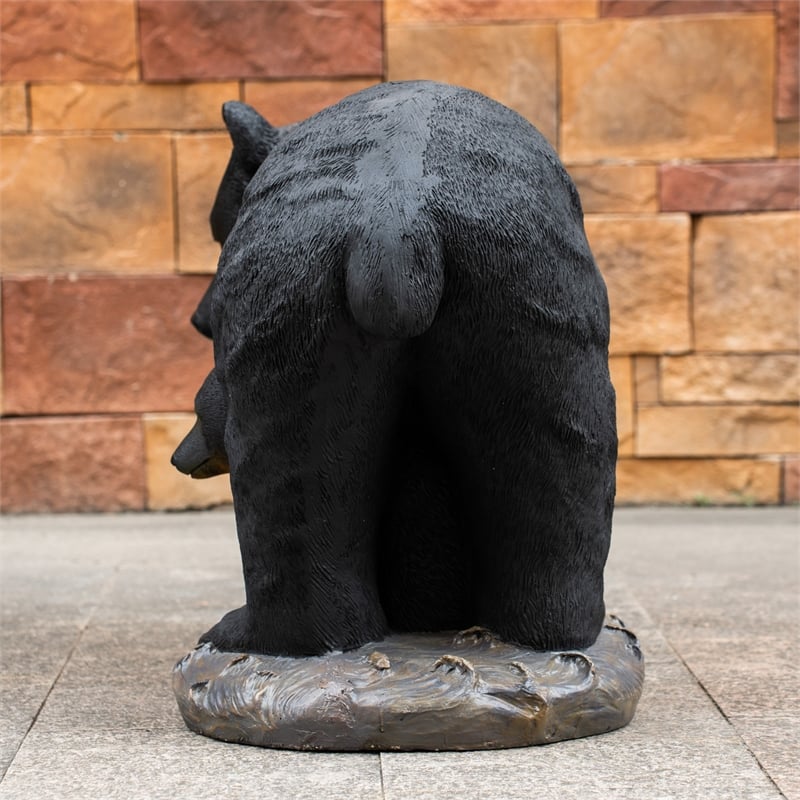 Black Bear Magnesium Oxide Statue Outdoor Garden Animal Decor