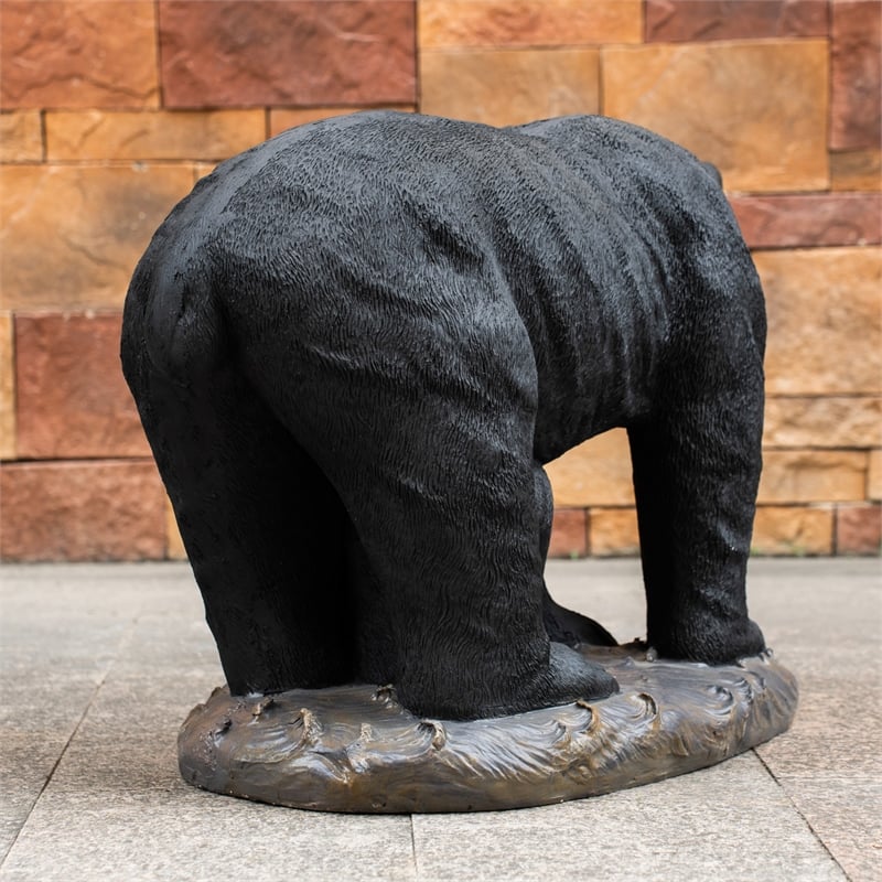 Black Bear Magnesium Oxide Statue Outdoor Garden Animal Decor