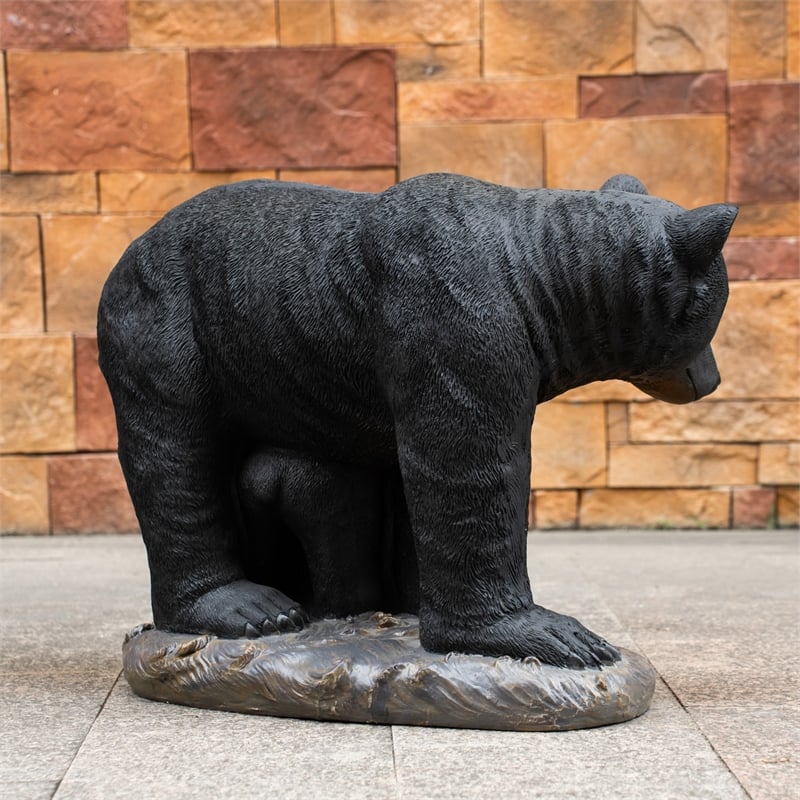Black Bear Magnesium Oxide Statue Outdoor Garden Animal Decor