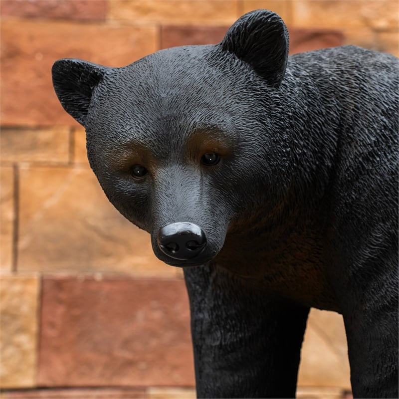 Black Bear Magnesium Oxide Statue Outdoor Garden Animal Decor