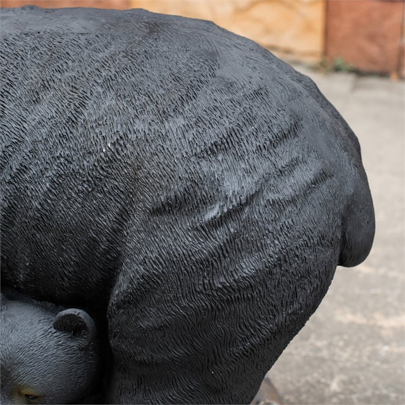 Black Bear Magnesium Oxide Statue Outdoor Garden Animal Decor