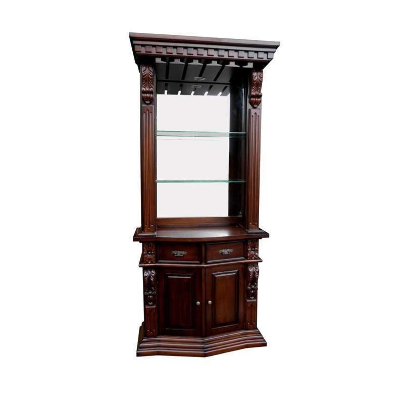 D-Art Collection Shaker Solid Mahogany Wood Space Saver Cabinet in Brown