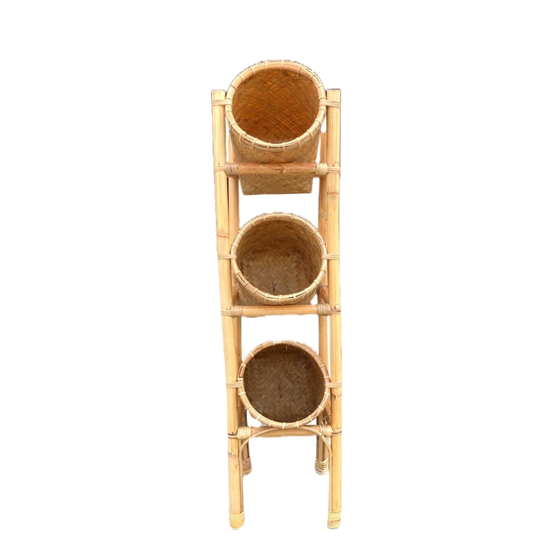 D-Art Collection Traditional Wicker/Rattan 3 Fruits Basket in Natural
