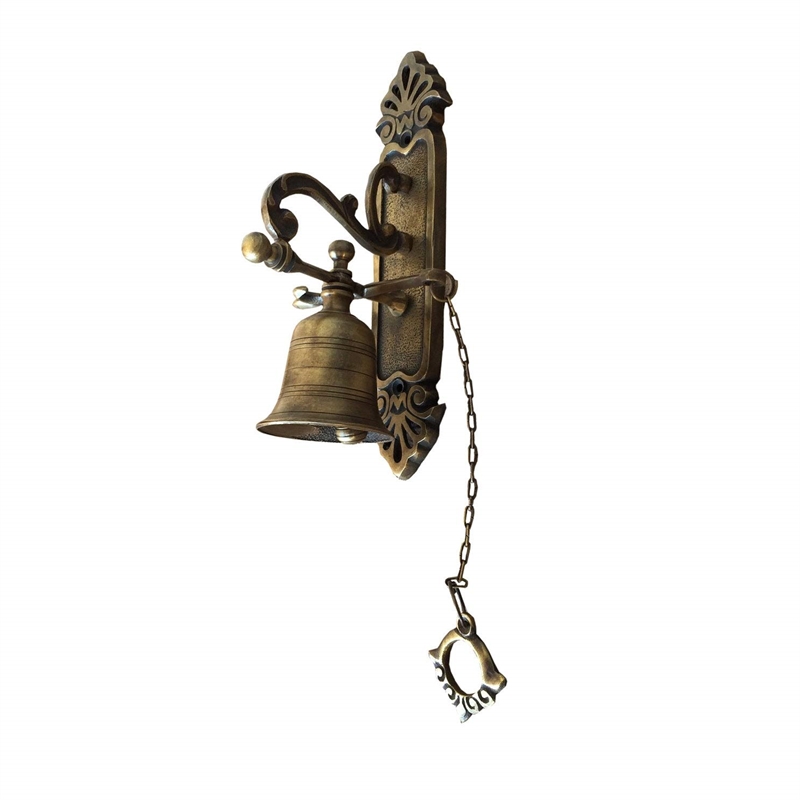 D-Art Collection Metal and Brass Medium Western Vintage Door Bell in Brass