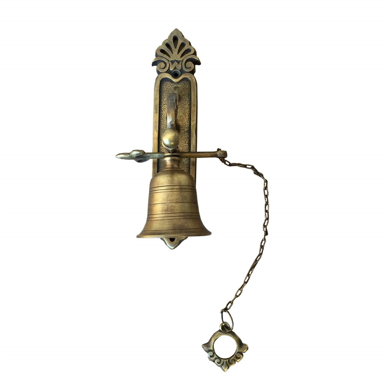 D-Art Collection Metal and Brass Medium Western Vintage Door Bell in Brass