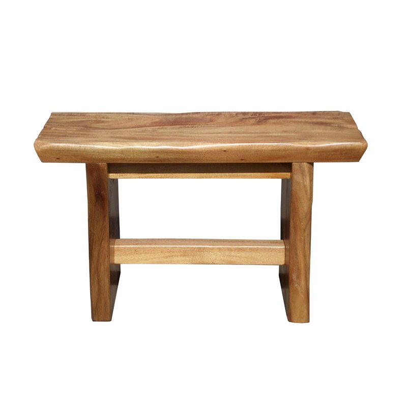D-Art Collection Traditional Acacia Wood Capitola Bench in Dark Brown