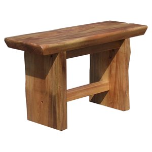 D-Art Collection Traditional Acacia Wood Capitola Bench in Dark Brown