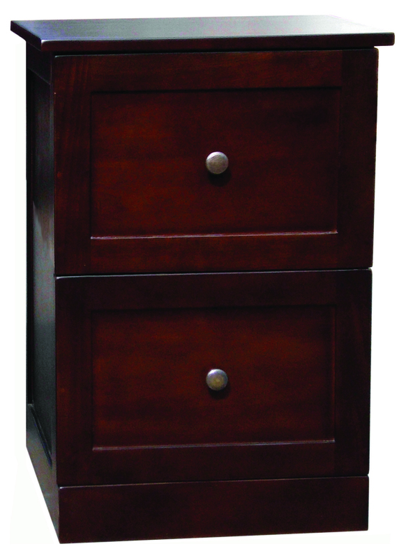 D-Art Collection Little Rock Mahogany Solid Wood 2-Drawer Filing Cabinet - Brown