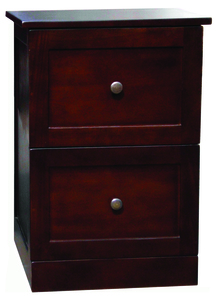 D-Art Collection Little Rock Mahogany Solid Wood 2-Drawer Filing Cabinet - Brown