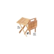 D-Art Collection Square Traditional Teak Solid Wood Picnic Table in Natural