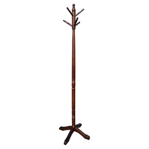 D-Art Collection Solid Mahogany Wood Colonial Hat Rack in Dark Brown