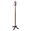 D-Art Collection Solid Mahogany Wood Colonial Hat Rack in Dark Brown