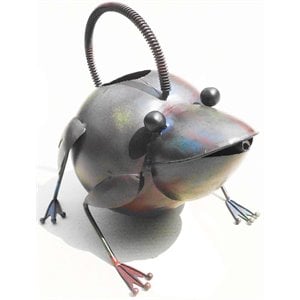 D-Art Collection Tin Metal and Iron Frog Watering Can Figurine in Multi-Color