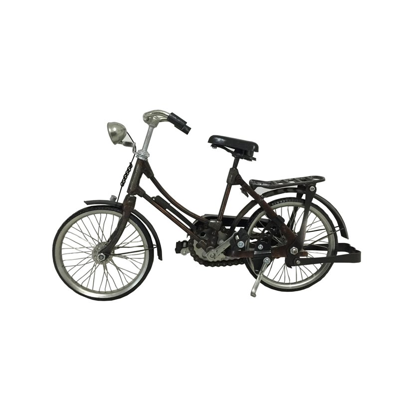 D-Art Collection Tin Metal and Iron Vintage Female Bicycle in Copper/Chrome