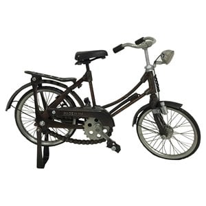 D-Art Collection Tin Metal and Iron Vintage Female Bicycle in Copper/Chrome