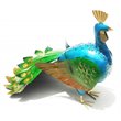 D-Art Collection Tin Metal and Iron Peacock Lantern in Multi-Color
