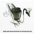 D-Art Collection Tin Metal & Iron Rooster Planter Decor Figurine in Multi-Color