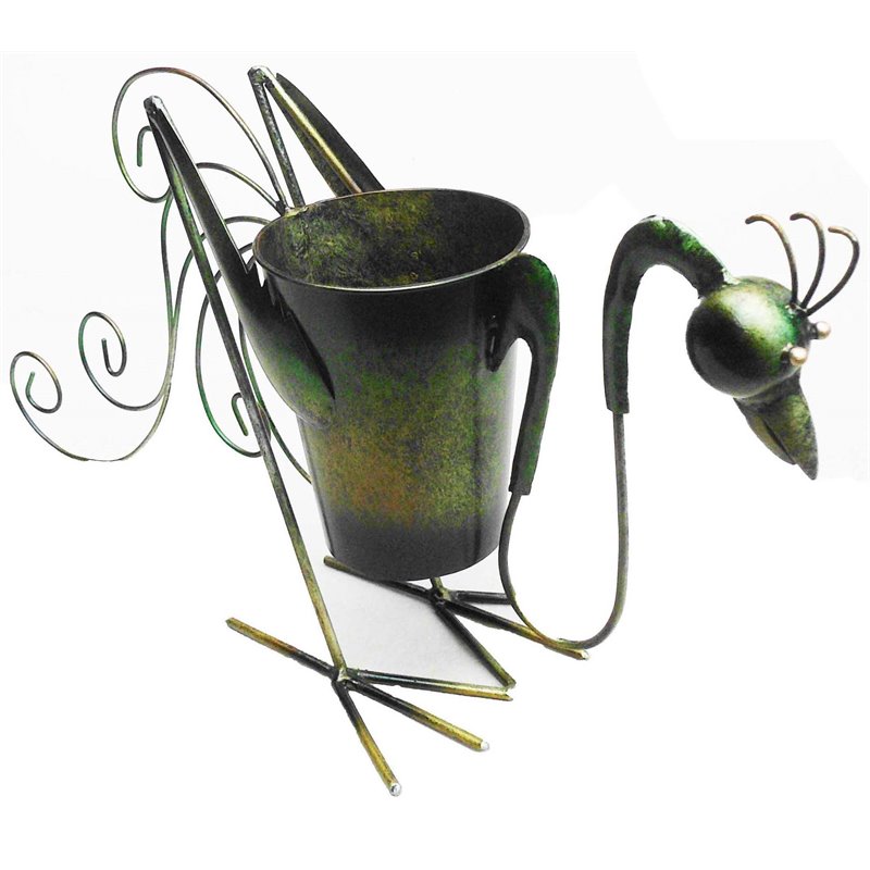 D-Art Collection Tin Metal & Iron Rooster Planter Decor Figurine in Multi-Color