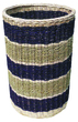D-Art Collection Round Abaca Stripe Wicker/Rattan Tall Basket in Natural