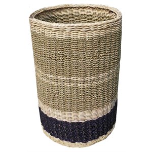 D-Art Collection Round Abaca Simple Wicker/Rattan Tall Basket in Natural