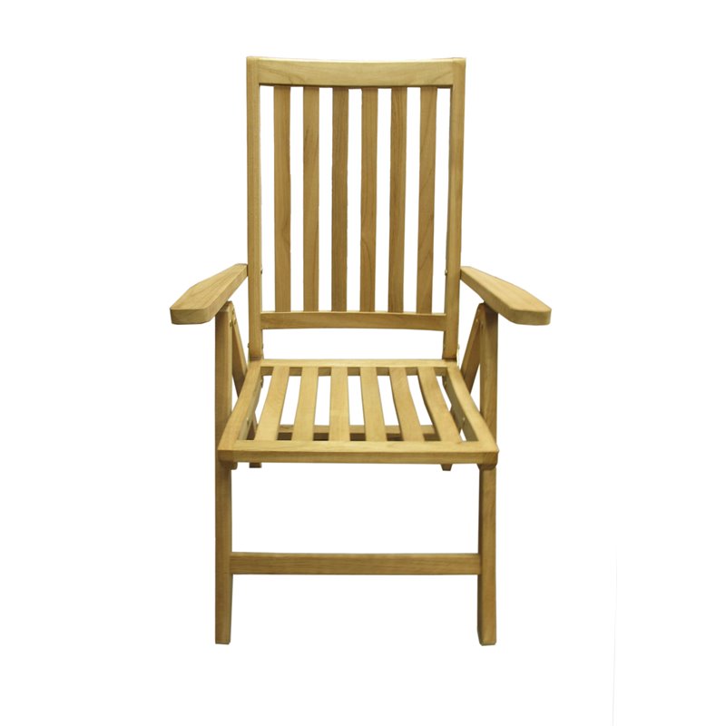 D-Art Collection Traditional Teak Solid Wood Beachside Position Chair in Natural
