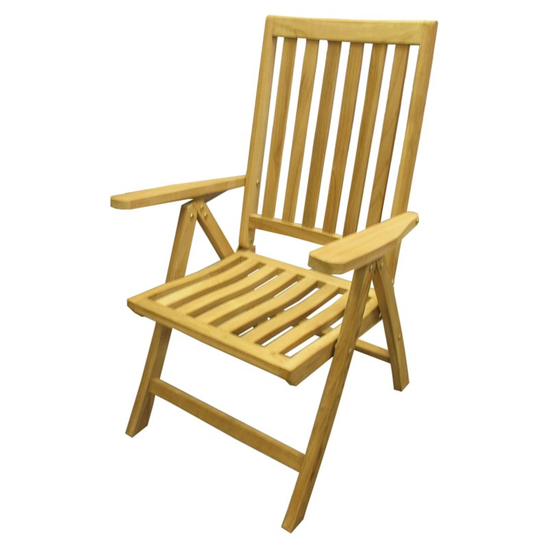 D-Art Collection Traditional Teak Solid Wood Beachside Position Chair in Natural
