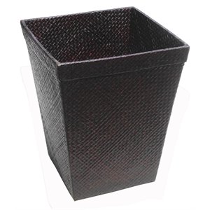 D-Art Collection 15.75&quot Traditional Pandan Leaf Woven Trash Bin in Natural