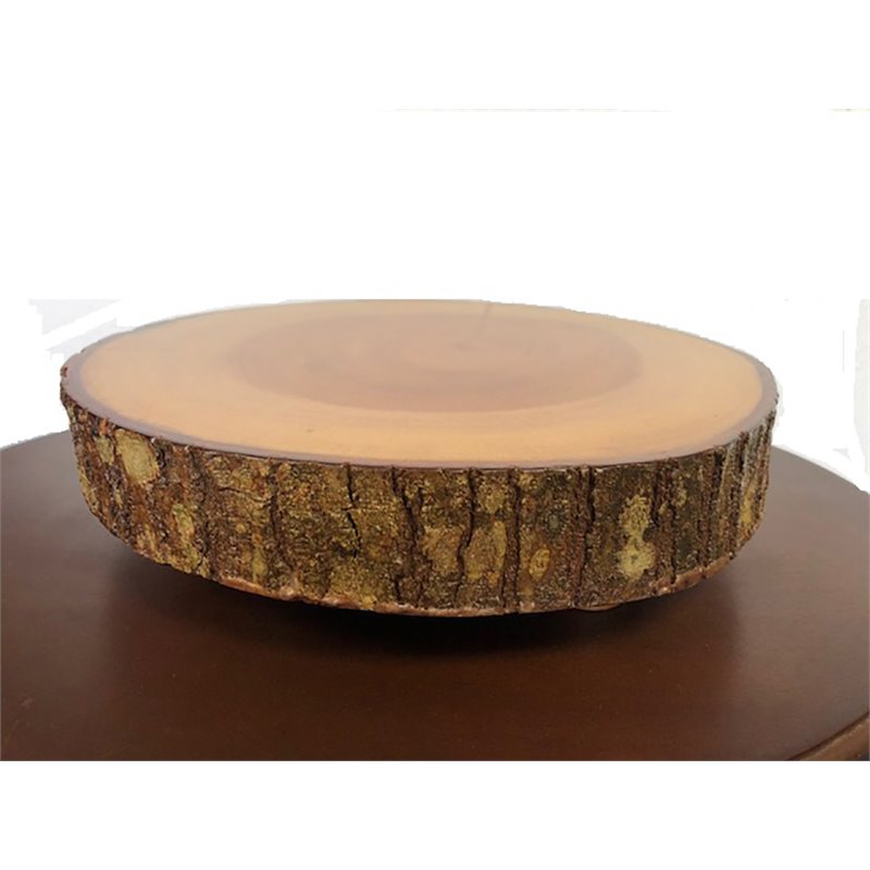 D-Art Collection Mahogany Wood Live Edge Tree Trunk Table Top in Natural