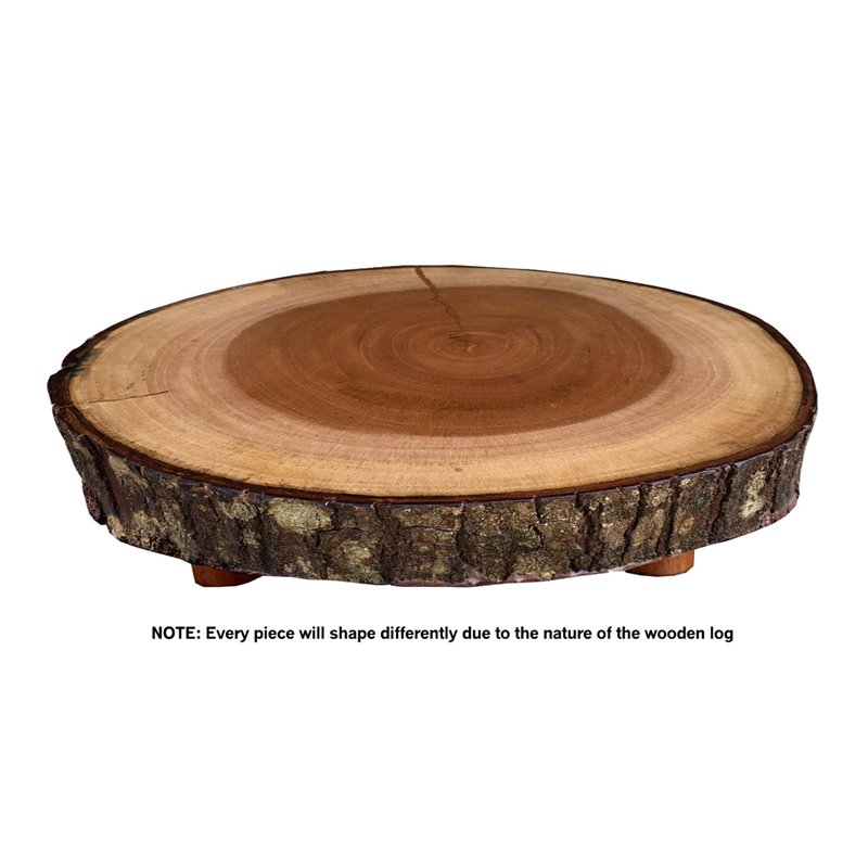 D-Art Collection Mahogany Wood Live Edge Tree Trunk Table Top in Natural