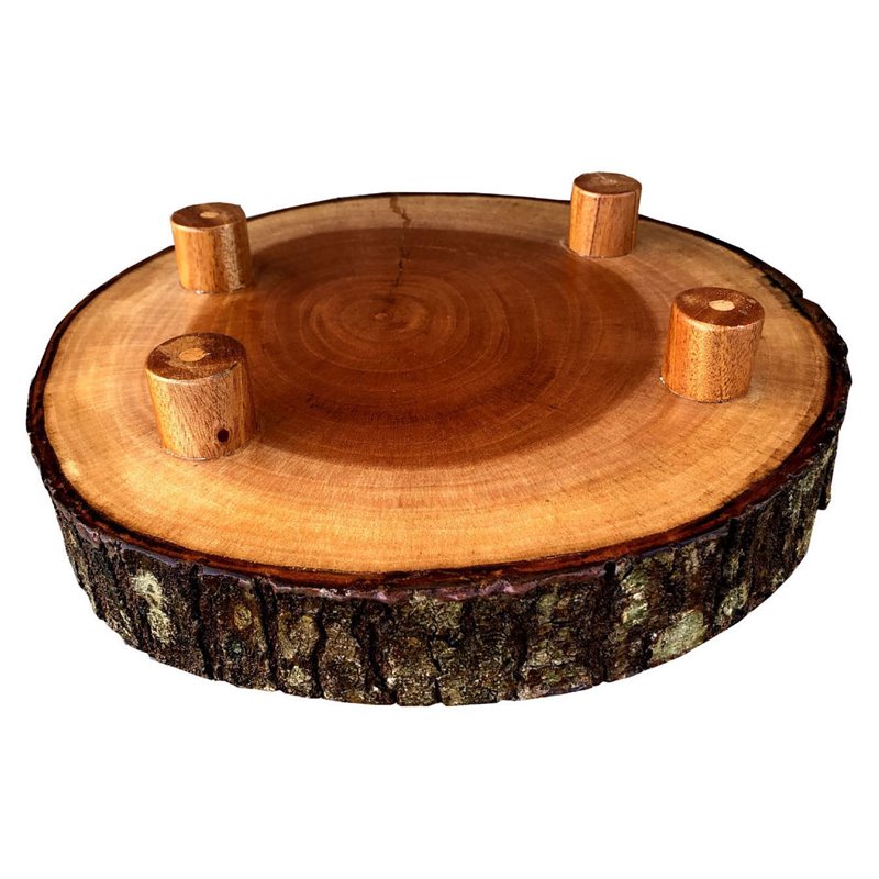 D-Art Collection Mahogany Wood Live Edge Tree Trunk Table Top in Natural