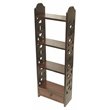 D-Art Collection Solid Mahogany Wood Carnation Wall Rack in Dark Brown