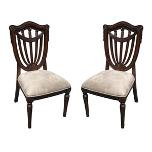 D-Art Collection Sheraton Side Chair (set of  2 pcs) mahogany wood brown color